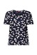 Esprit, Tricou cu imprimeu floral, Alb/Galben/Albastru ultramarin