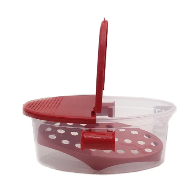 Recipient cu strecuratoare pentru paste, rosu