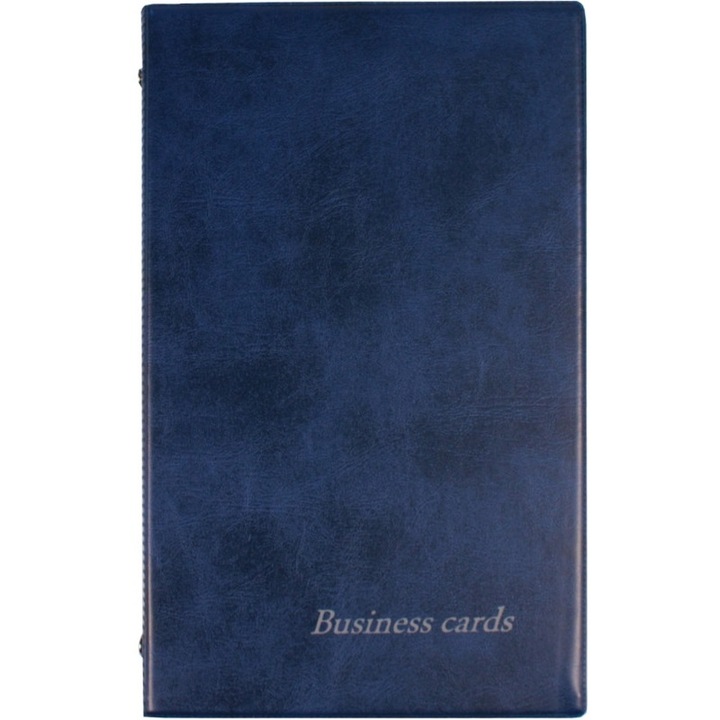 Suport pentru carti de vizita, Biurfol, PVC, Bleumarin