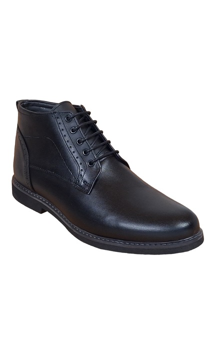 Ghete casual barbati, din piele naturala (imblanite) TOMAS, Negru, GKR20N - Marimea 43