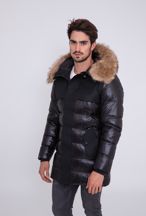 Geaca de iarna lunga negru lucios, Sisters, Negru