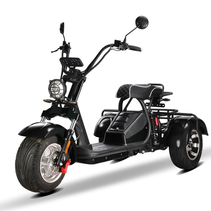 Elektromos robogó, HM3.0 modell, 2000 W-os motor, 12Ah akkumulátor, Fekete