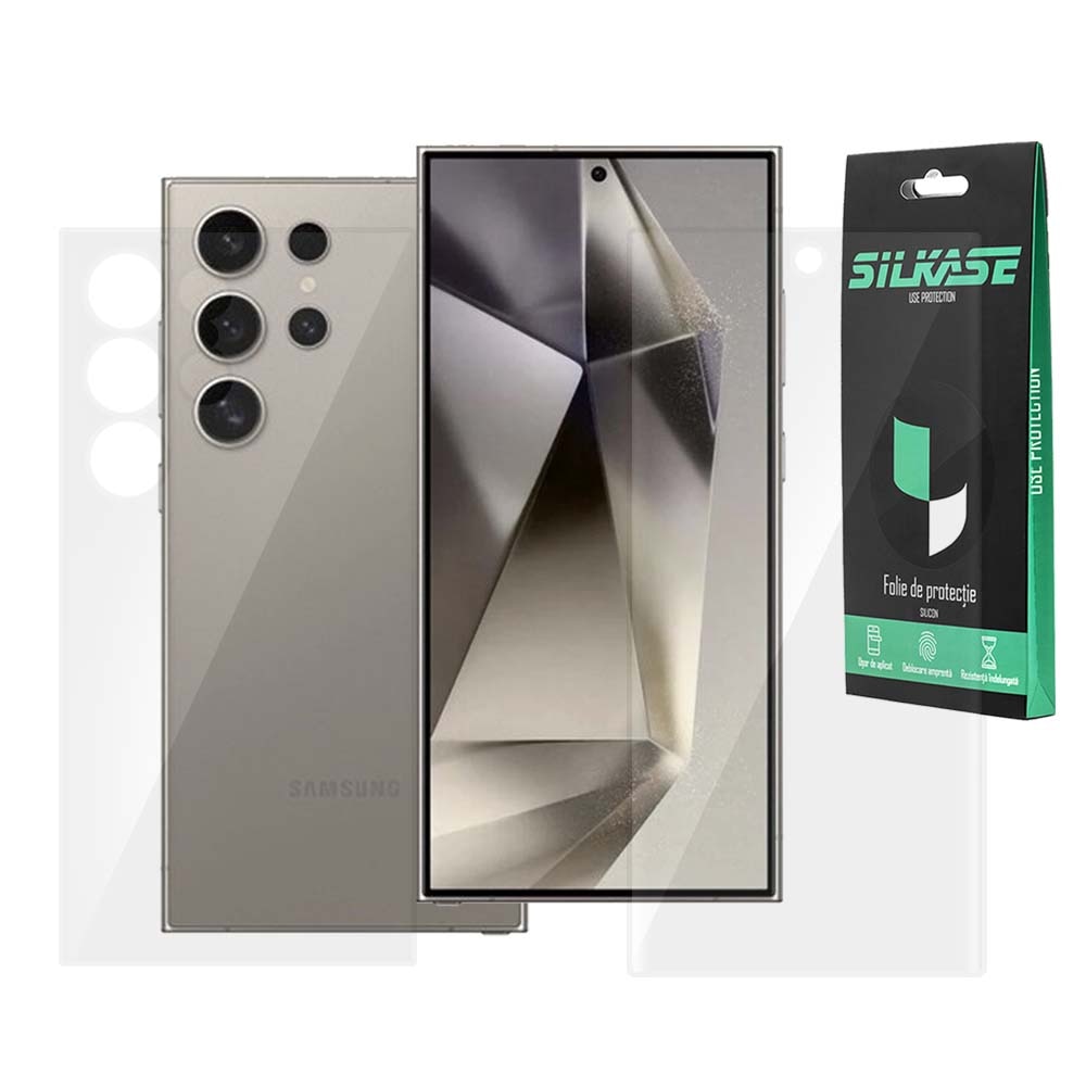 Set 2 folii SILKASE pentru Samsung Galaxy S24 Ultra, protectie telefon,  silicon regenerabil 