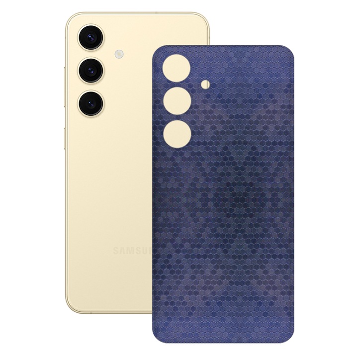 SILKASE bőrfólia, Samsung Galaxy S24-hez, hexa kék, telefon hátvédő