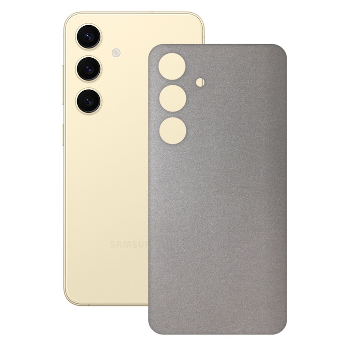 SILKASE bőrfólia, Samsung Galaxy S24-hez, világosszürke, telefon hátvédő