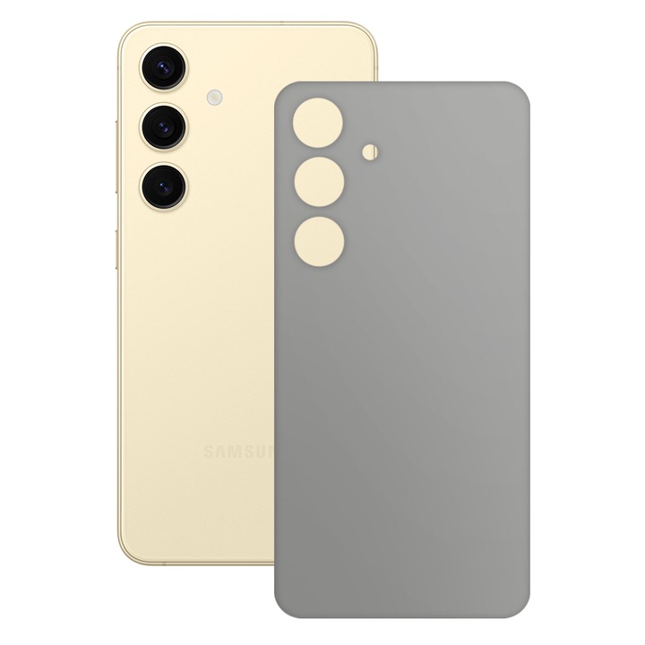 SILKASE bőrfólia, Samsung Galaxy S24 Plus-hoz, jégszürke, telefon hátvédő