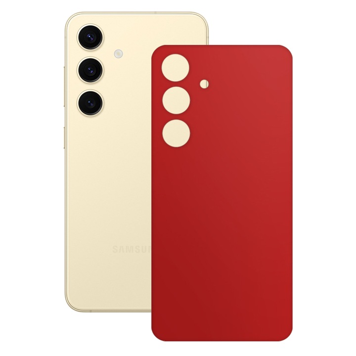 SILKASE bőrfólia, Samsung Galaxy S24-hez, piros, telefon hátvédő