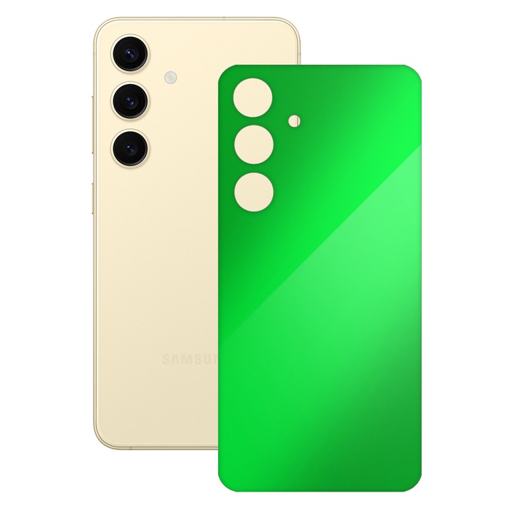 SILKASE bőrfólia, Samsung Galaxy S24 Plus-hoz, neonzöld, telefon hátvédő
