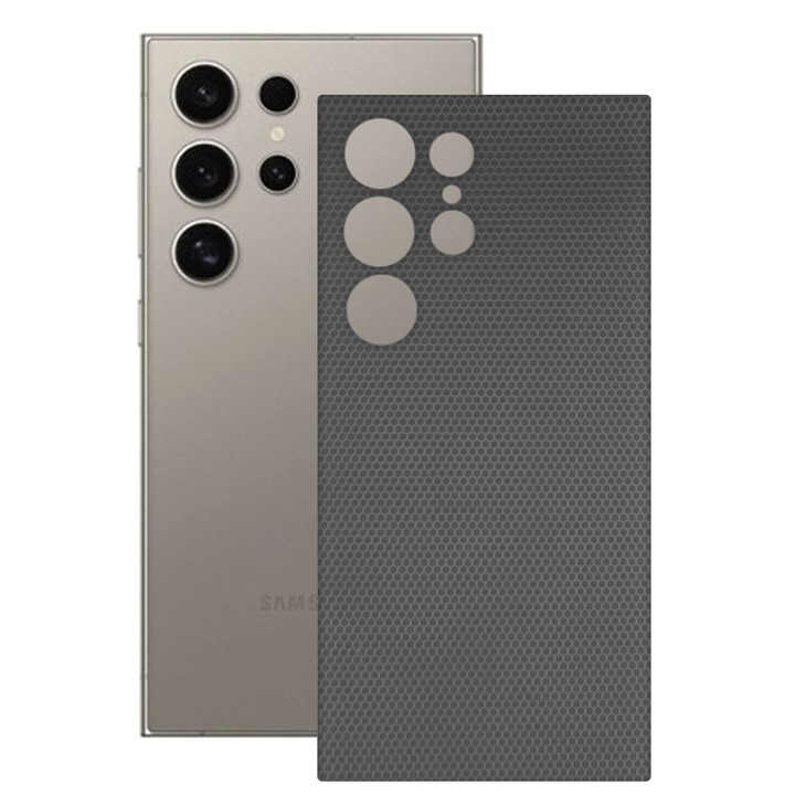 SILKASE bőrfólia, Samsung Galaxy S24 Ultra-hoz, mátrix, telefon hátvédő