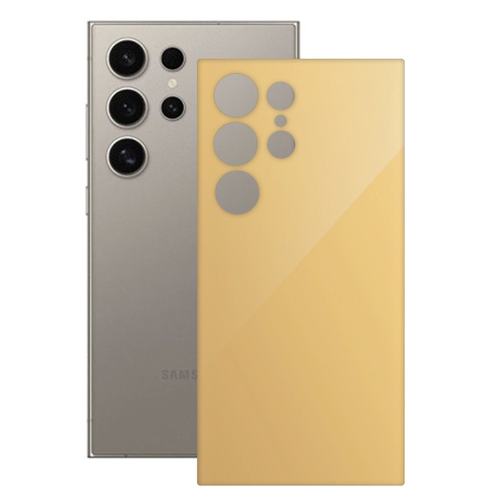 SILKASE bőrfólia, Samsung Galaxy S24 Ultra-hoz, bézs, telefon hátvédő