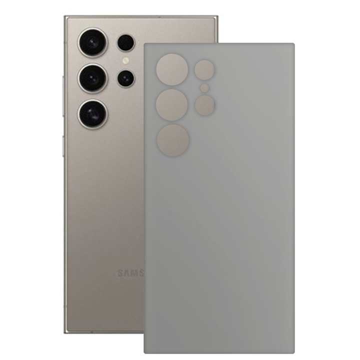 SILKASE bőrfólia, Samsung Galaxy S24 Ultra-hoz, jégszürke, telefon hátvédő