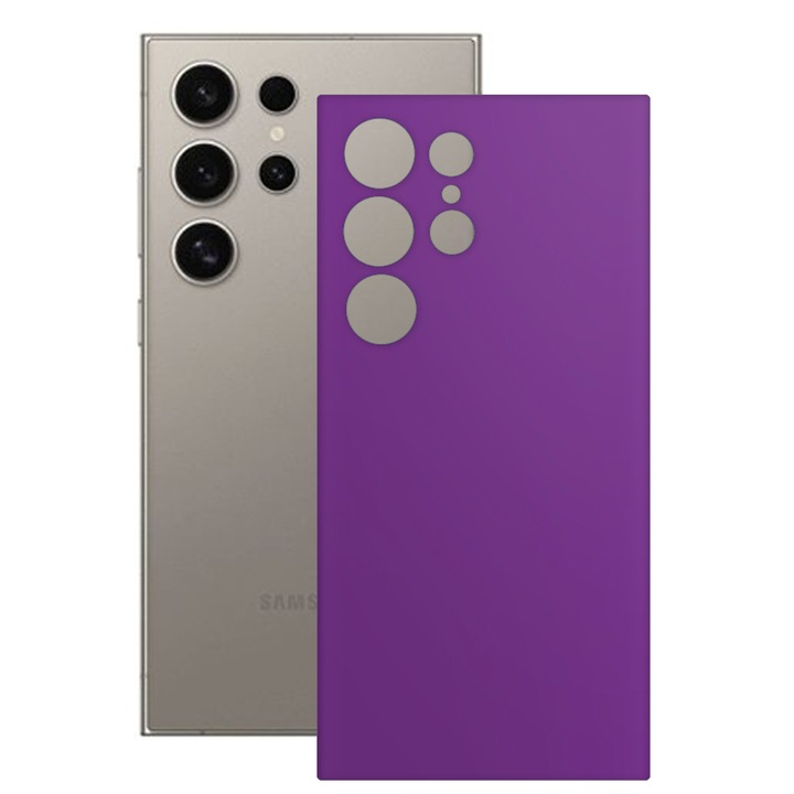 Скин протектор SILKASE, За Samsung Galaxy S24 Ultra, Защита на гърба на телефона, Матово лилав