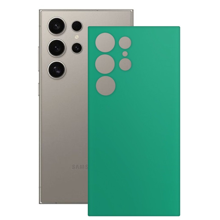 SILKASE bőrfólia, Samsung Galaxy S24 Ultra-hoz, matt türkiz, telefon hátvédő