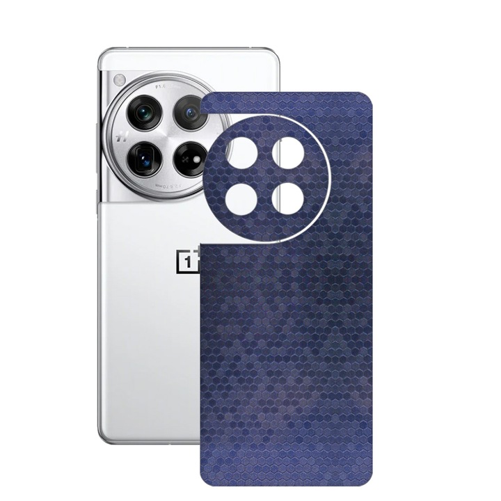 SILKASE bőrfólia, OnePlus 12-hez, hexa kék, telefon hátvédő