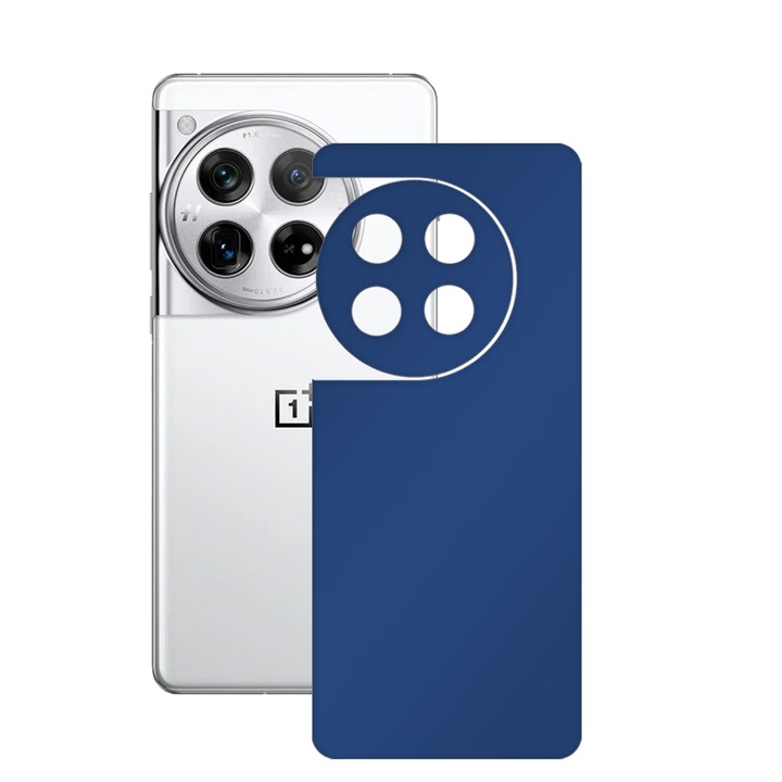 SILKASE bőrfólia, OnePlus 12-hez, matt sötétkék, telefon hátvédő