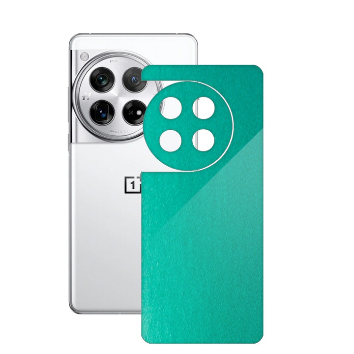 SILKASE bőrfólia, OnePlus 12-hez, fémes türkiz, telefon hátvédő