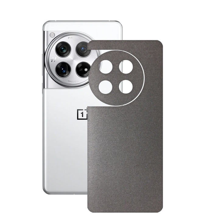 SILKASE bőrfólia, OnePlus 12-hez, szálcsiszolt szürke, telefon hátvédő