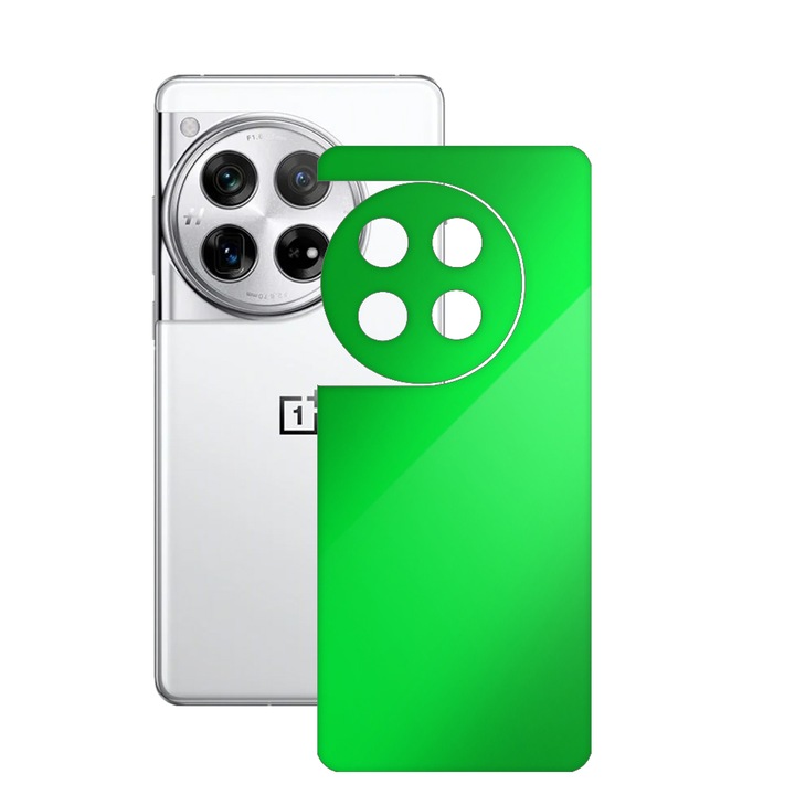 SILKASE bőrfólia, OnePlus 12-hez, neonzöld, telefon hátvédő