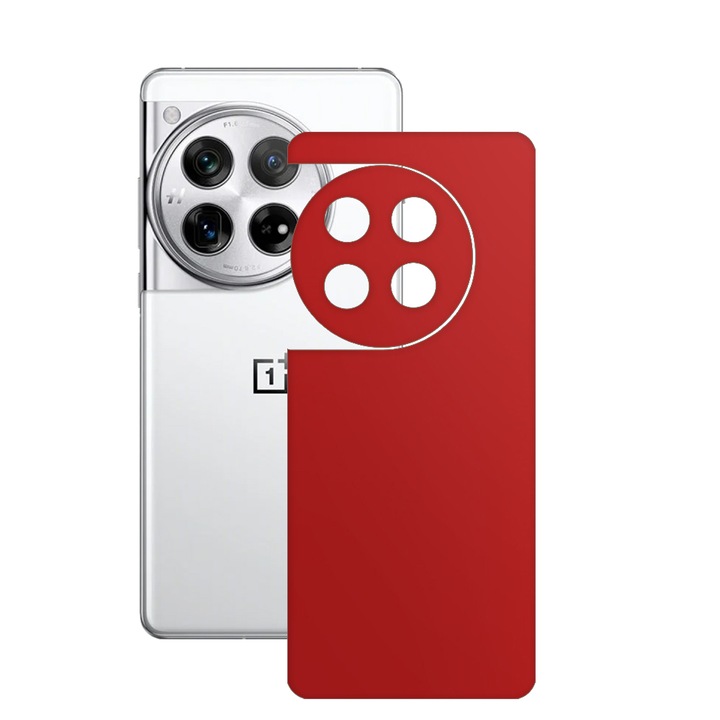 SILKASE bőrfólia, OnePlus 12-hez, piros, telefon hátvédő