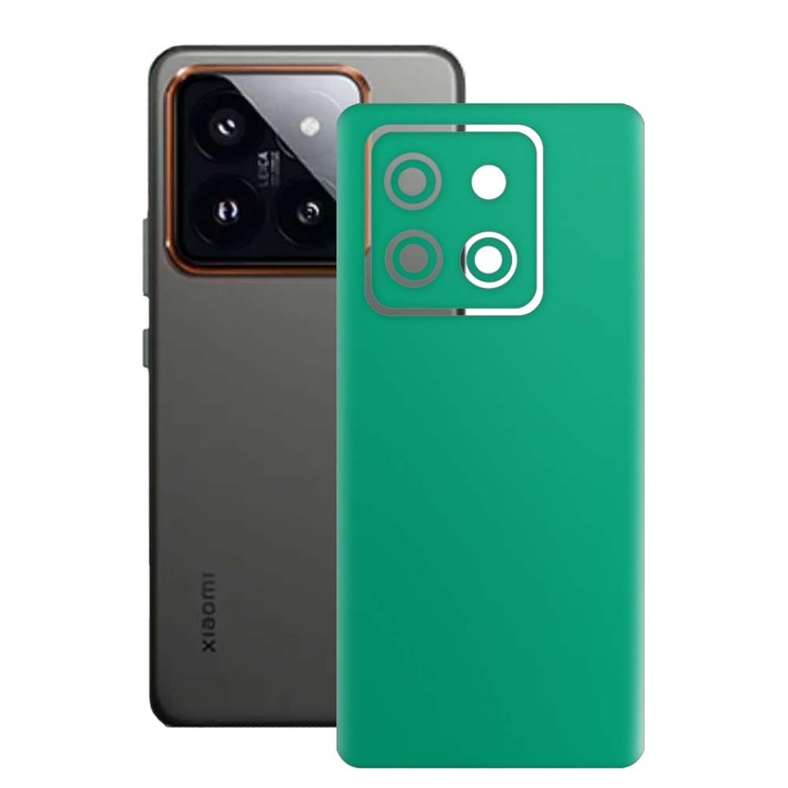 SILKASE bőrfólia, Xiaomi 14-hez, matt türkiz, telefon hátvédő