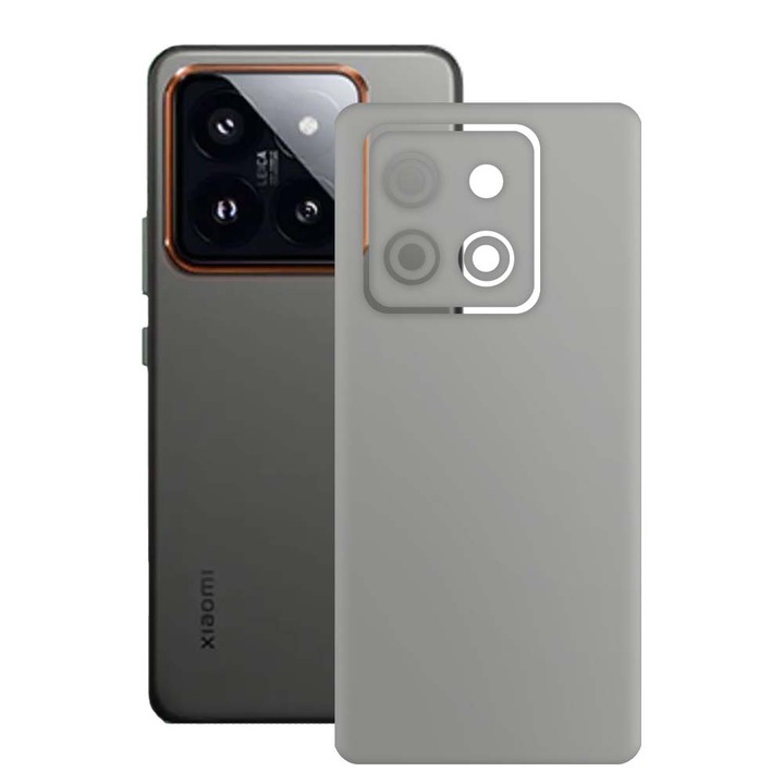 SILKASE bőrfólia, Xiaomi 14 Pro-hoz, jégszürke, telefon hátvédő