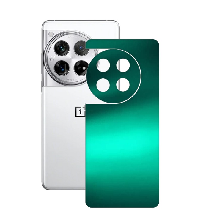 SILKASE bőrfólia, OnePlus 12-hez, smaragdzöld, telefon hátvédő