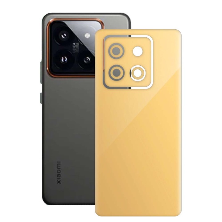 SILKASE bőrfólia, Xiaomi 14 Pro-hoz, bézs, telefon hátvédő