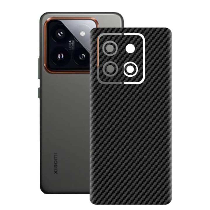 SILKASE bőrfólia, Xiaomi 14-hez, karbon, telefon hátvédő