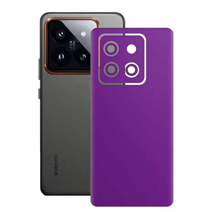 SILKASE bőrfólia, Xiaomi 14-hez, matt lila, telefon hátvédő