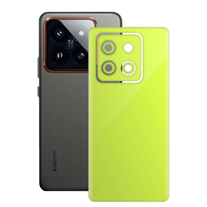 SILKASE bőrfólia, Xiaomi 14-hez, sárga, telefon hátvédő