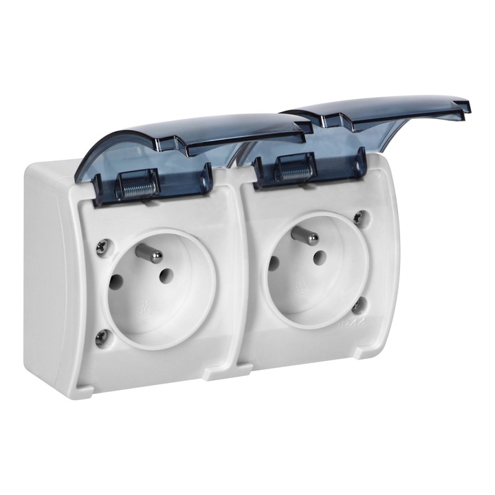 2x Priza dubla, Orno, Alb