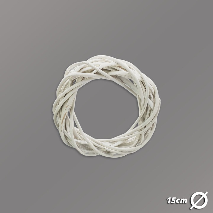 Accesoriu decorativ, Corolla, Coroana virgula alba 15 cm