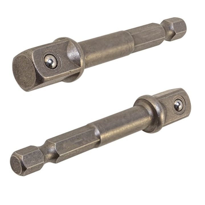 Csavarhúzó adapter, FORSAGE, 3/8" acél, 50mm, Ezüst