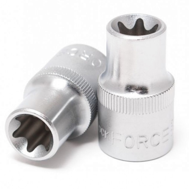 TORX E12 dugókulcs, Forsage, Cr-V, 1/2'', Ezüst