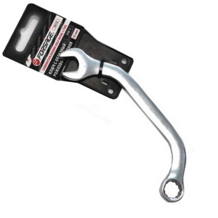 C típusú kombikulcs, Forsage, Ötvözött acél, 15 mm, Ezüst