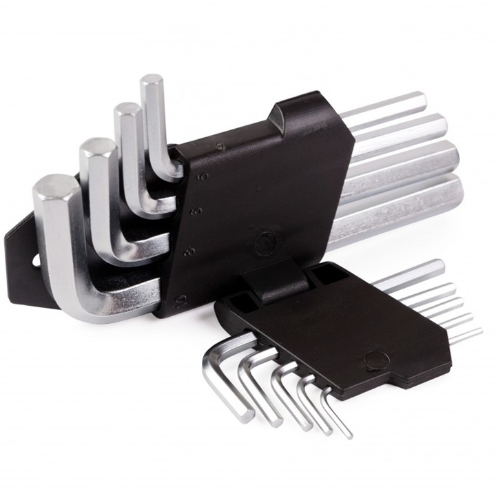 9 db IMBUS kulcskészlet, acél, 1.5-10 mm, fekete/ezüst