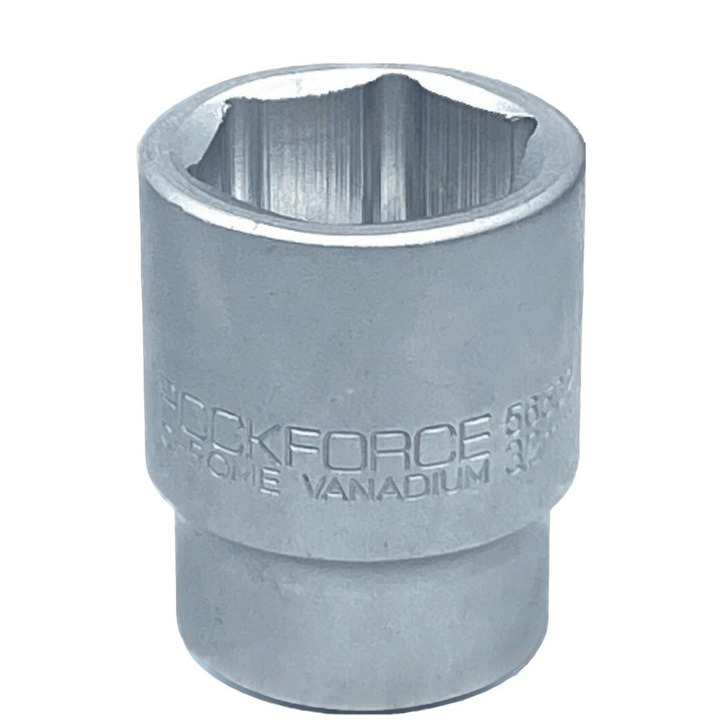 Hatlapfejű csavarkulcs, ROCK FORCE, króm-vanádium acél, 3/4", 6 felület, 55 x 47 x 28 mm, ezüst