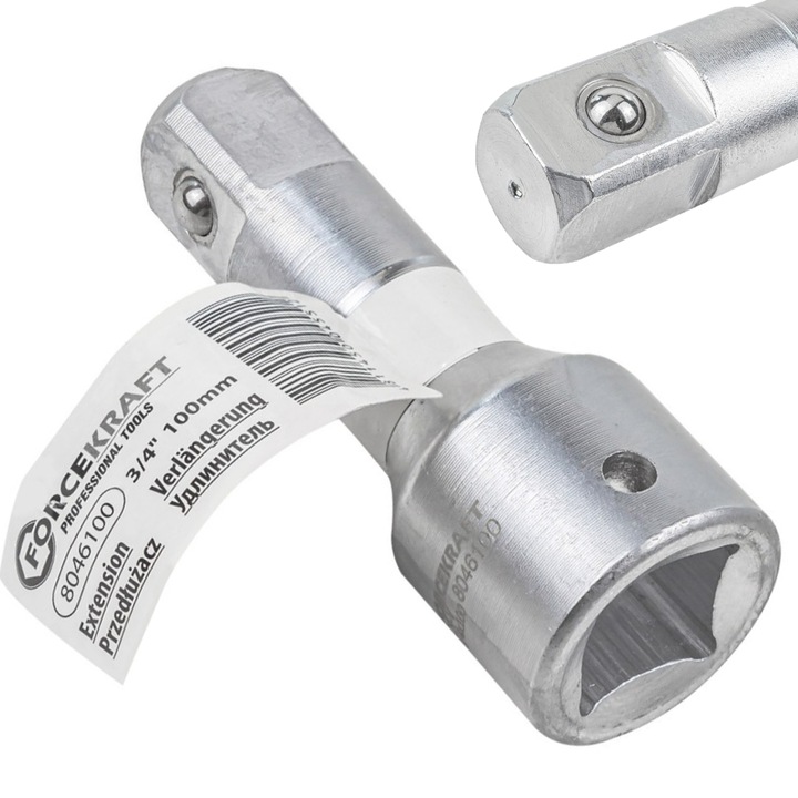 Hosszabbító, Forcekraft, 100 mm, 3/4", Ezüst