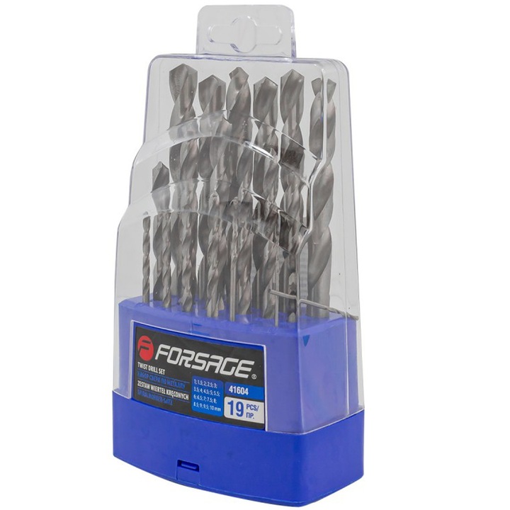 Set 19 burghie pentru metal, Forsage, Argintiu