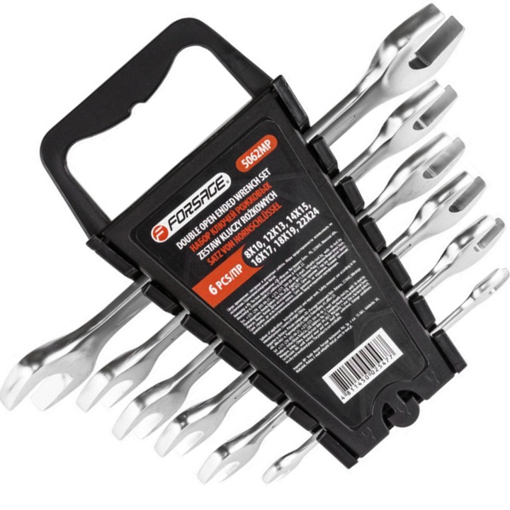 Set 6 chei combinate, Forsage, 8-24mm, Argintiu