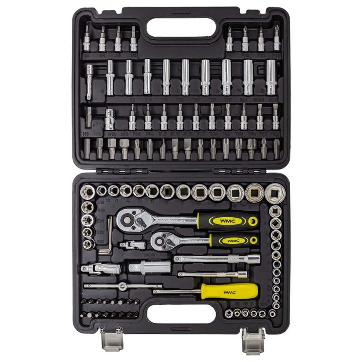108 db-os villáskulcs készlet, WMC, ezüst/fekete