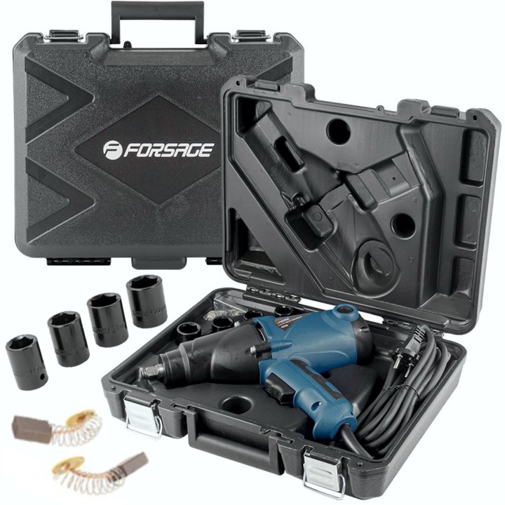 Elektromos ütvecsavarozó készlet, Forsage, 450 Nm, 1010 W, Fekete/Navy