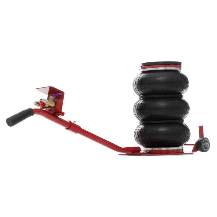 Pneumatikus emelő 3 párnával, Forsage, Acél, 3,5 tonna, Fekete/Piros