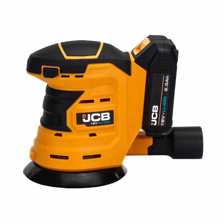 Akkus csiszológép, JCB, 18 V, 2 Ah, sárga/fekete