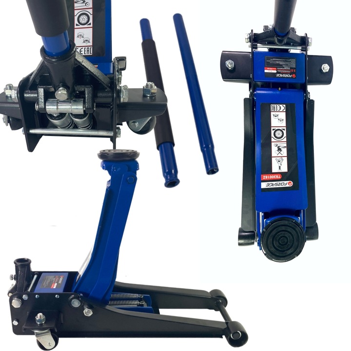 Cric hidraulic, Forsage, Otel, 3.5 t, Albastru/Negru