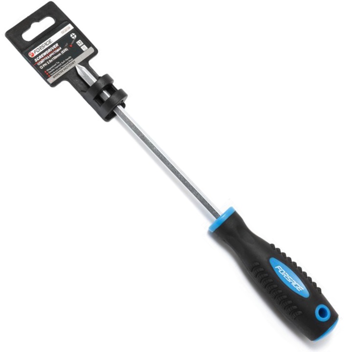 Phillips csavarhúzó, Forsage, acél, fekete és kék, PH2x150mm