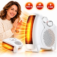 Aeroterma electrica Echo Soul®️, portabil, cu 2 trepte de caldura, ventilator, termostat reglabil si sistem de protectie la supraincalzire, utilizare verticala sau orizontala, 1000 W, 2000 W, 2 kW