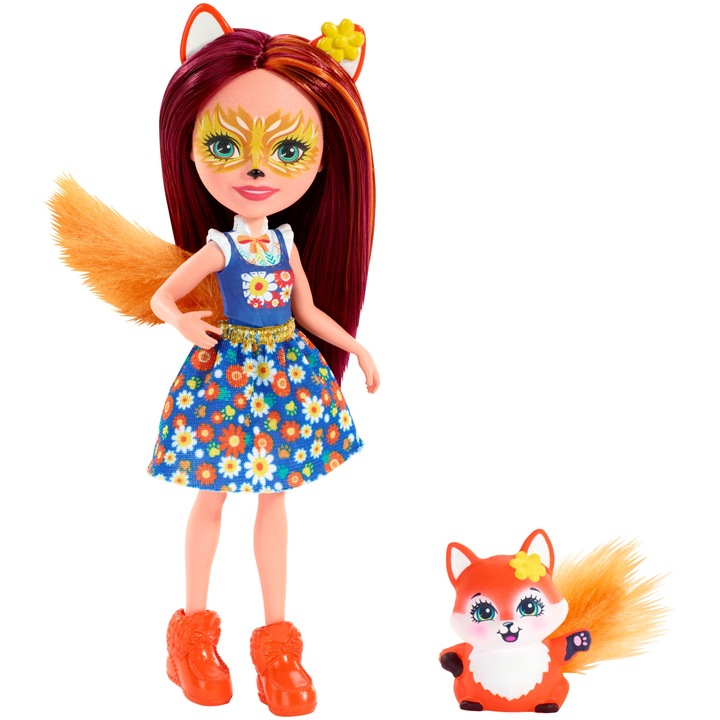 Mini Papusa Felicity Fox si Flick Enchantimals 15 cm
