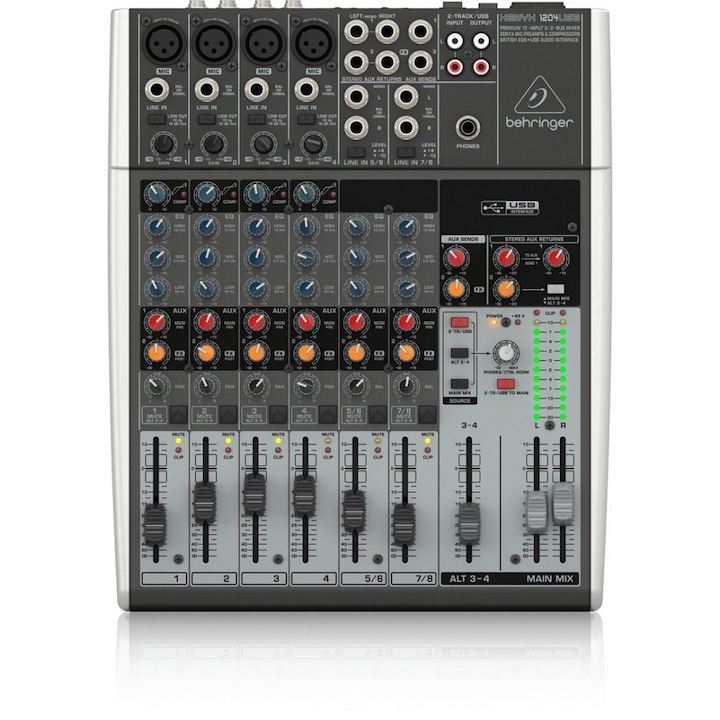 Mixer audio, Behringer, 1204USB, Negru