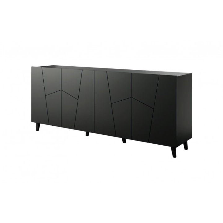 Comoda Etna, Cama Meble, PAL/MDF, 200x42x82, Negru